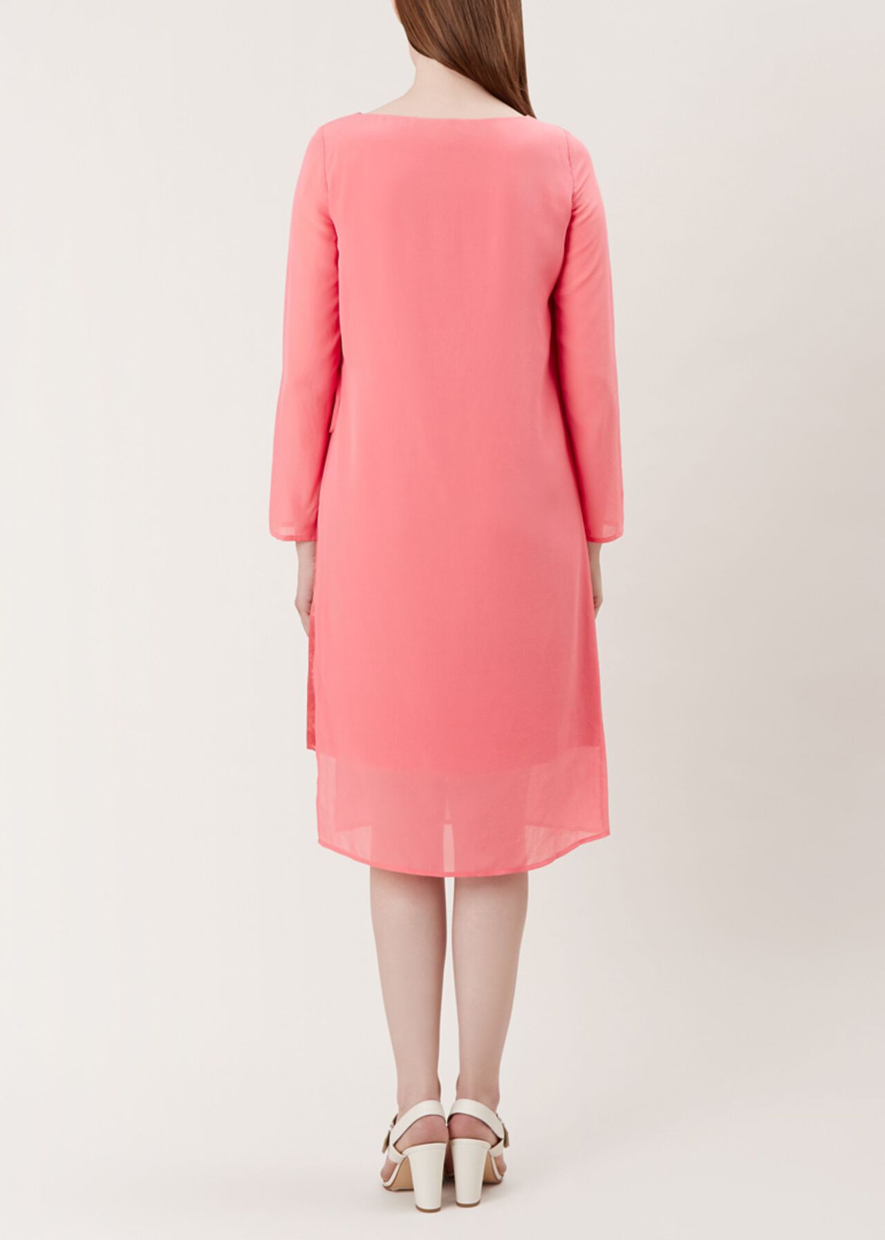 Edie Silk Dress, Pink, hi-res