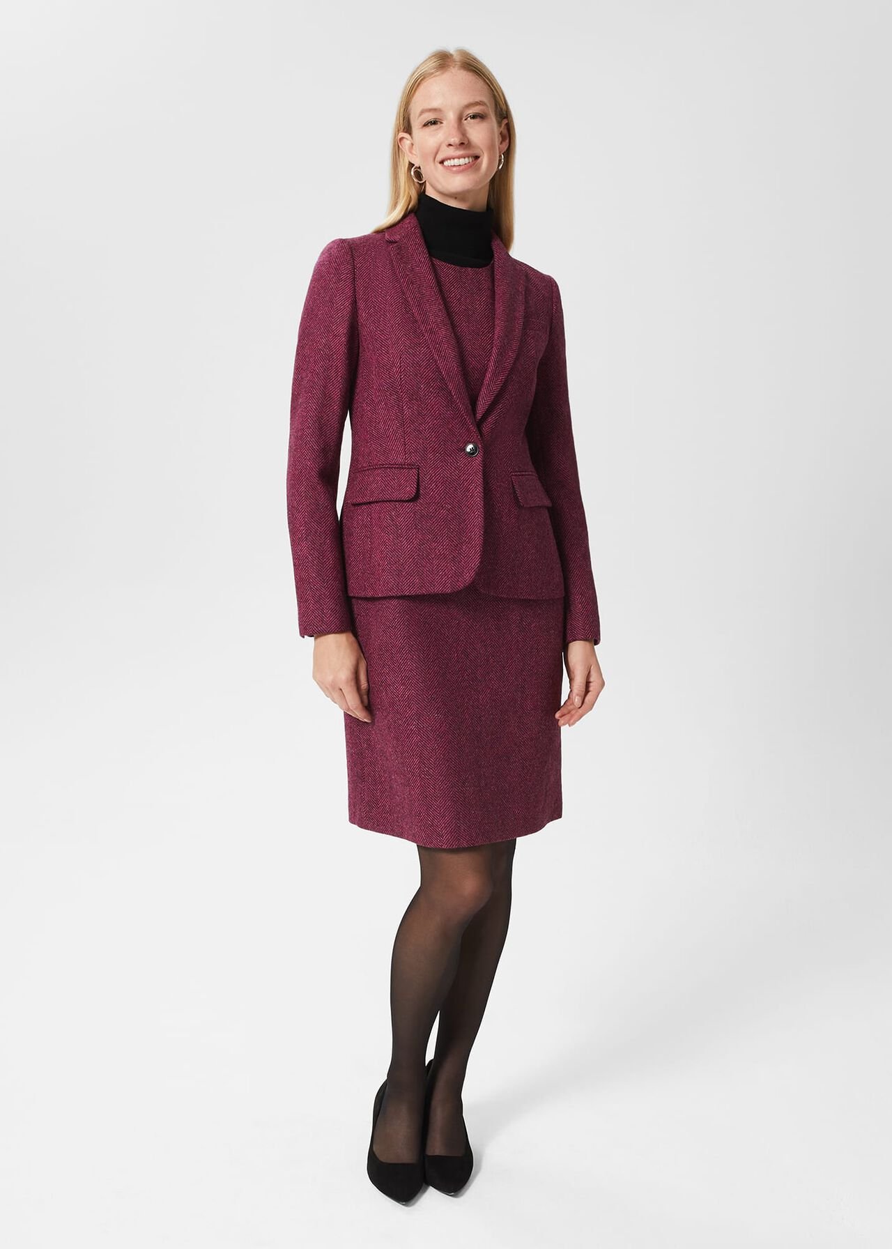 Lucia Wool Dress, Purple Multi, hi-res