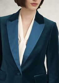 Luna Velvet Jacket, Riverside Blue, hi-res