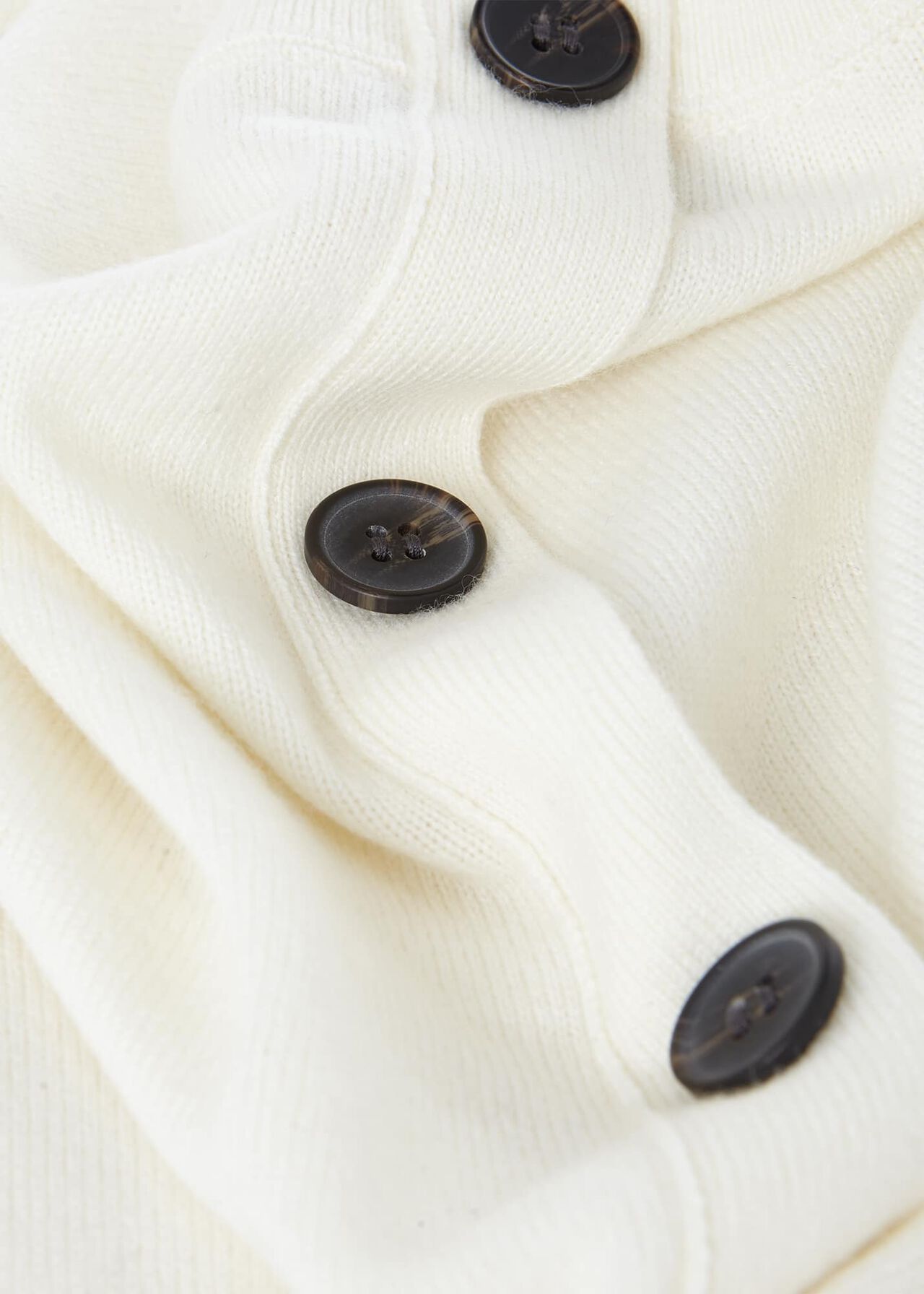 Lydia Button Jumper With Cashmere, Ivory, hi-res