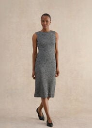 Marlyn Wool Jersey Dress, Black White, hi-res