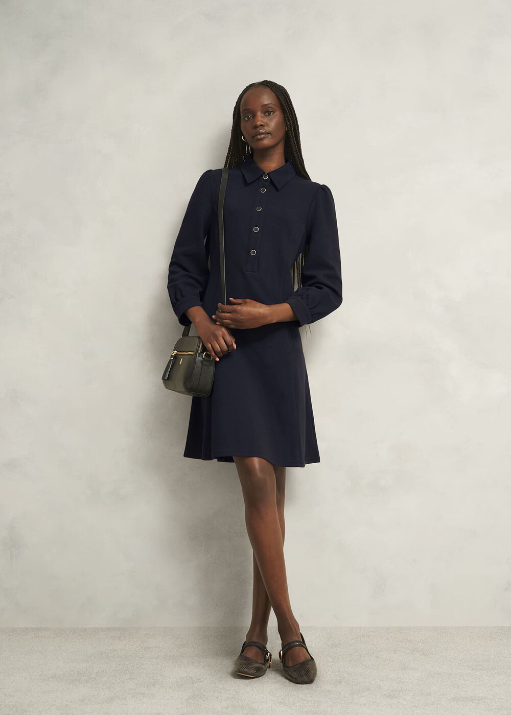 Alara Ponte Dress, Navy, hi-res