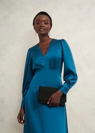 Renata Suede Clutch Bag, Black, hi-res
