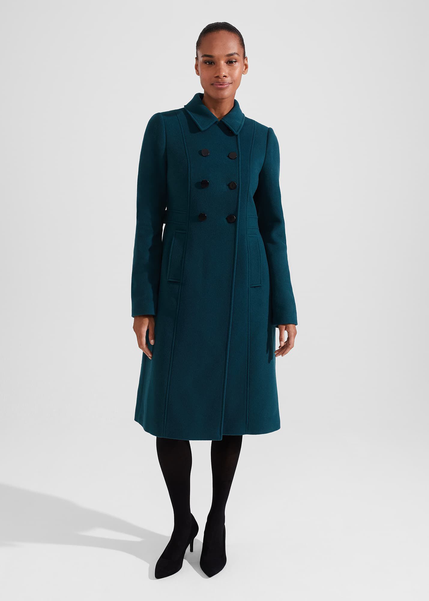 Teal blue wool coat discount