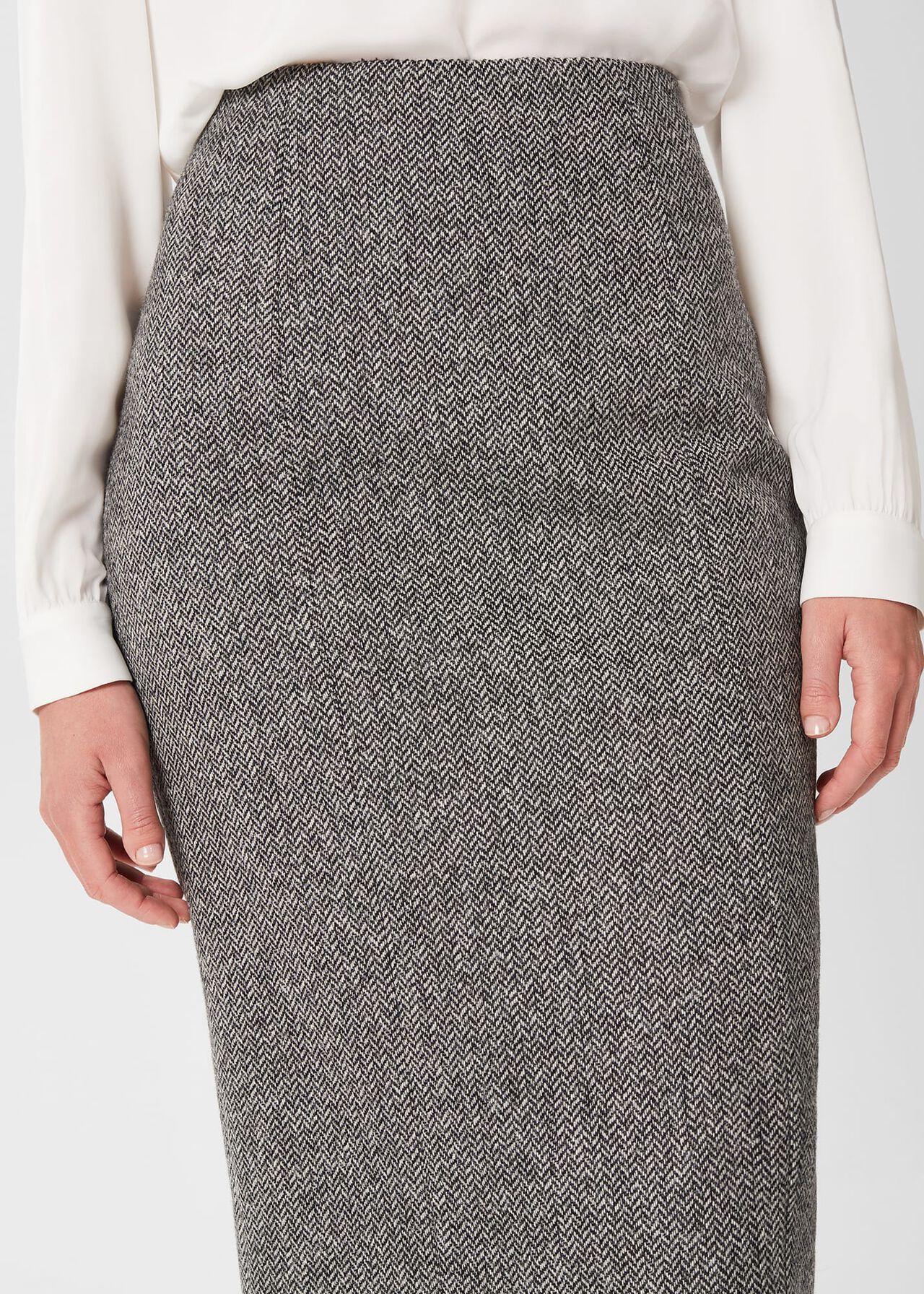 Daniella Wool Skirt, Black White, hi-res