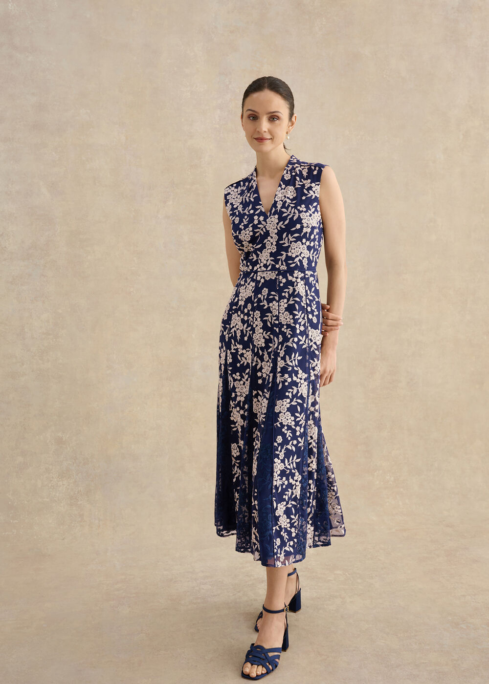 Petite Quin Embroidered Dress&nbsp;, Midnight Blush, hi-res