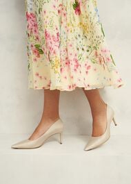 Leila Wool Silk Court Shoes, Oyster, hi-res