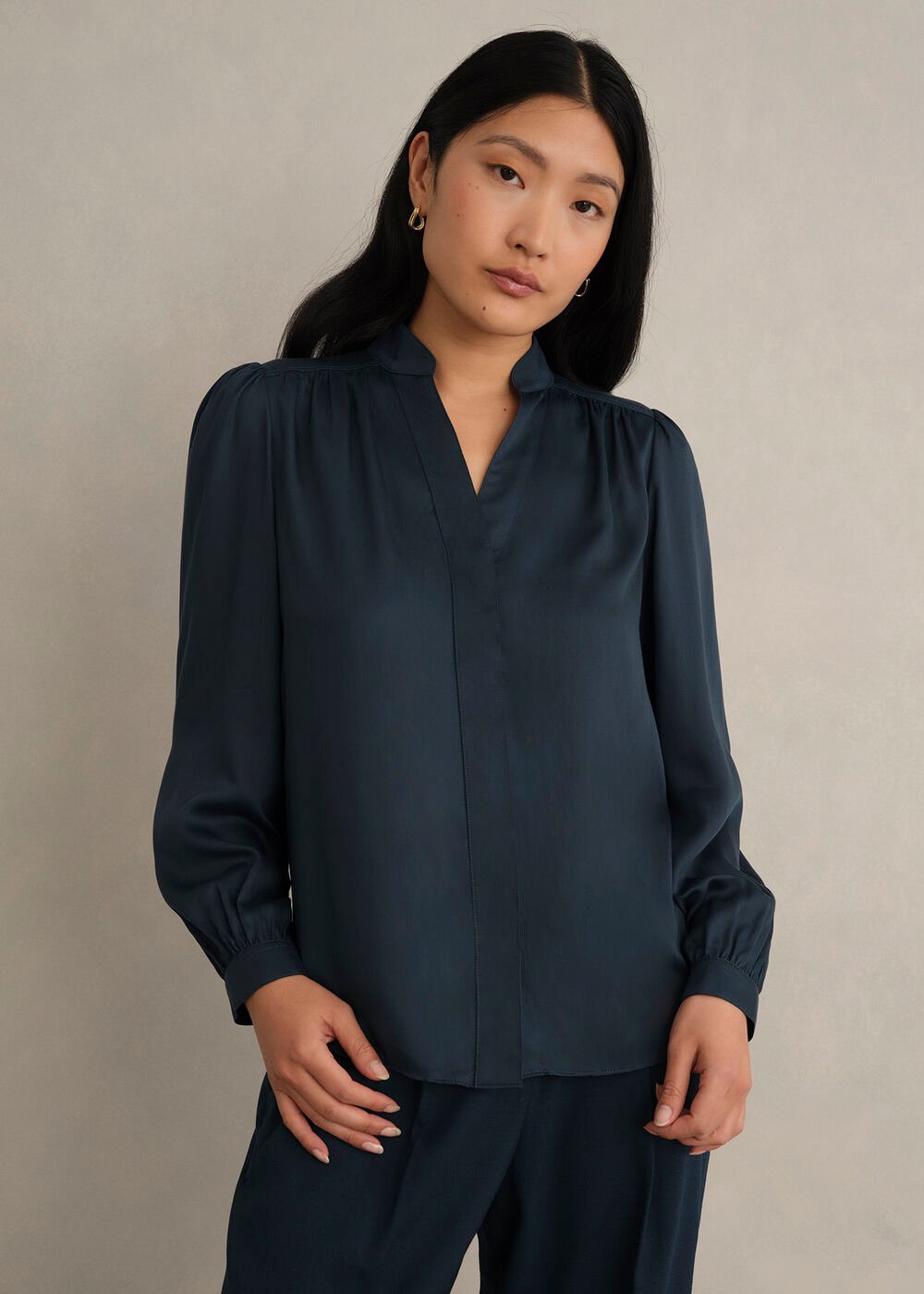 Gwen Blouse, Slate Blue, hi-res