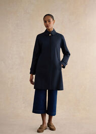 Petite Vivienne Shower Resistant Trench Coat, Navy, hi-res