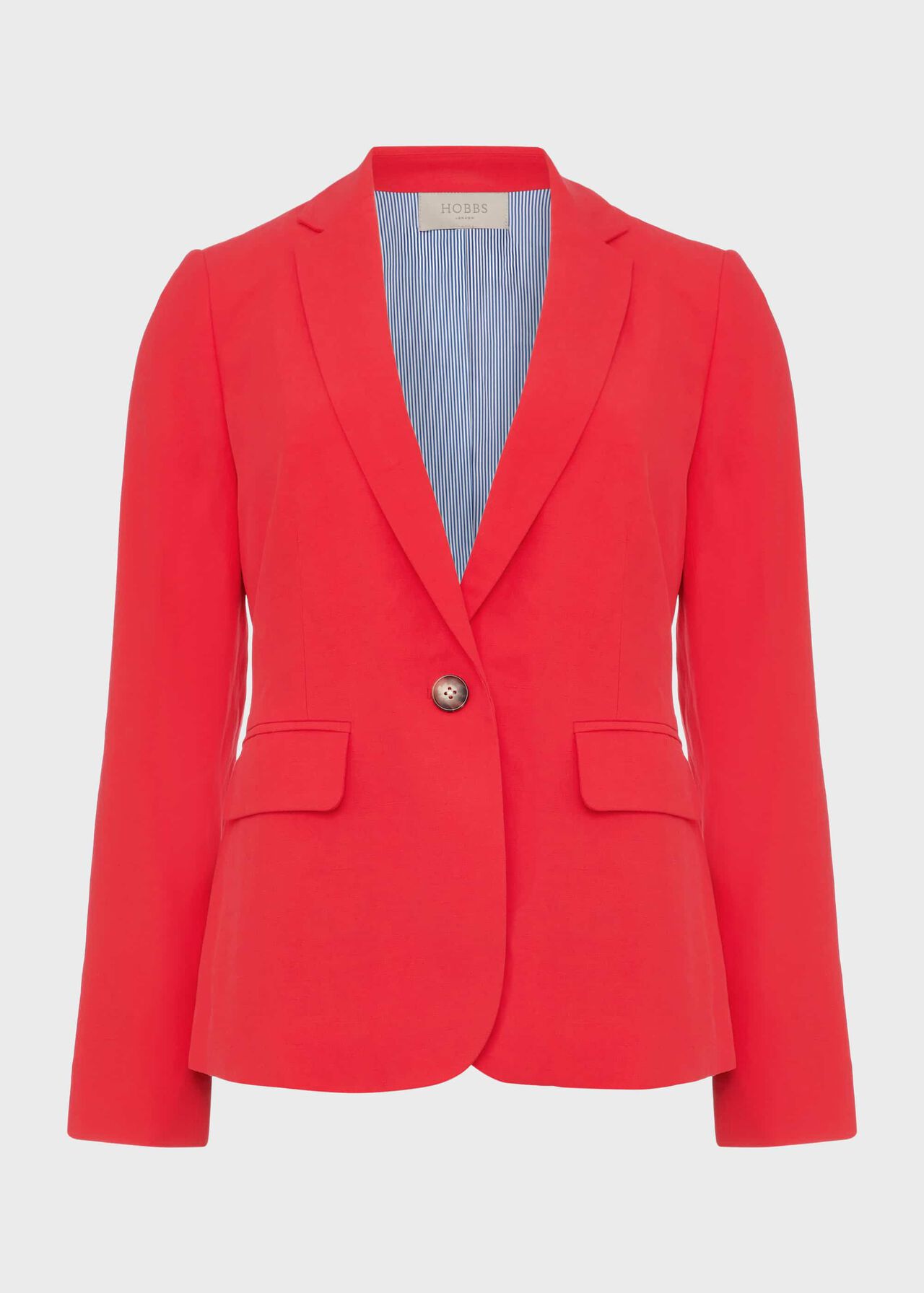 Trinity Silk Linen Jacket, Red, hi-res