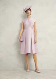 Rhea Wool Silk Dress, Soft Petal Pink, hi-res