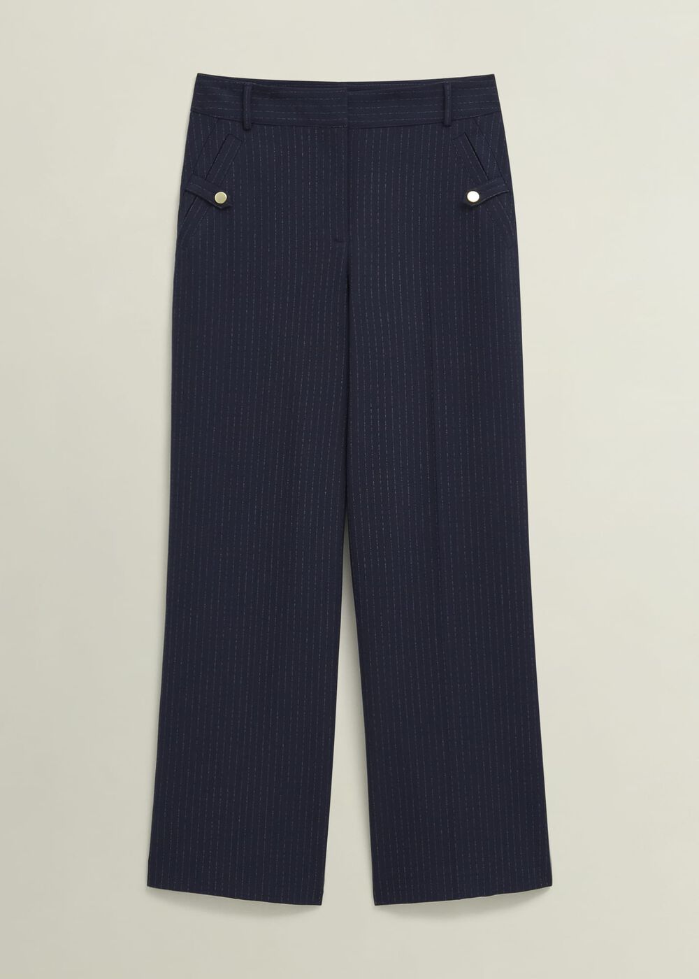 Alisa Wide Trousers, Navy Ivory, hi-res