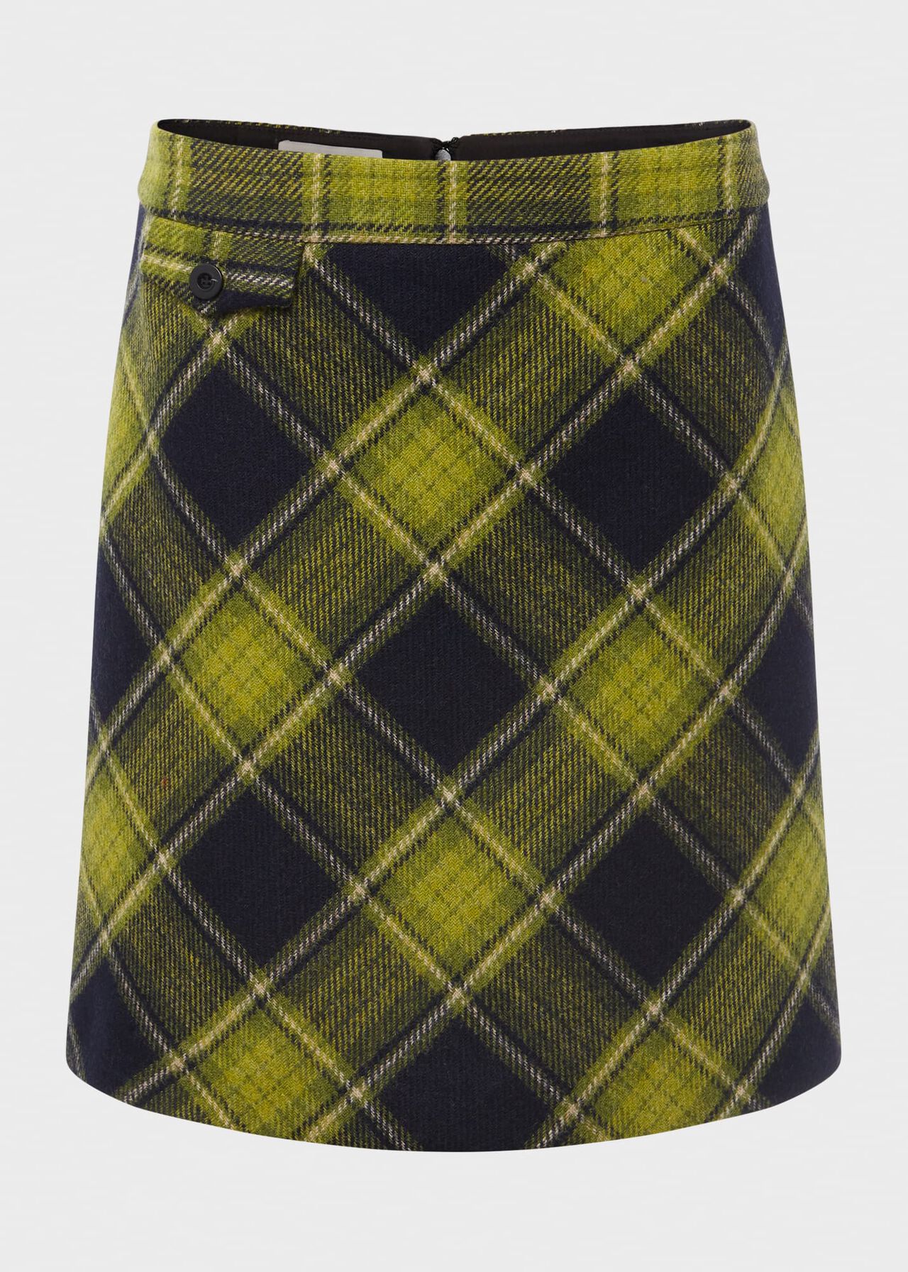 Arianne Wool Skirt, Green Navy, hi-res