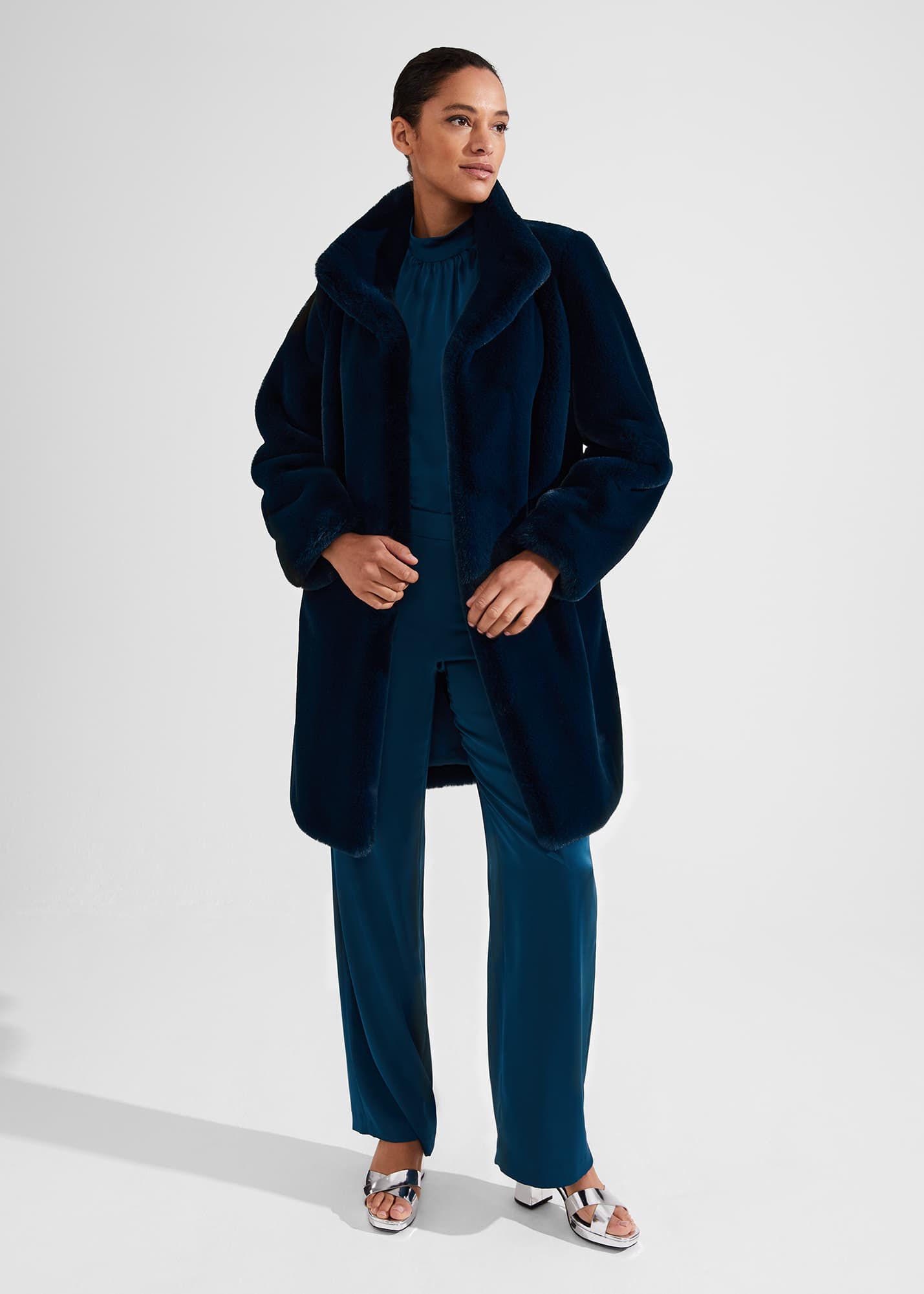 Petite faux sales fur coat uk