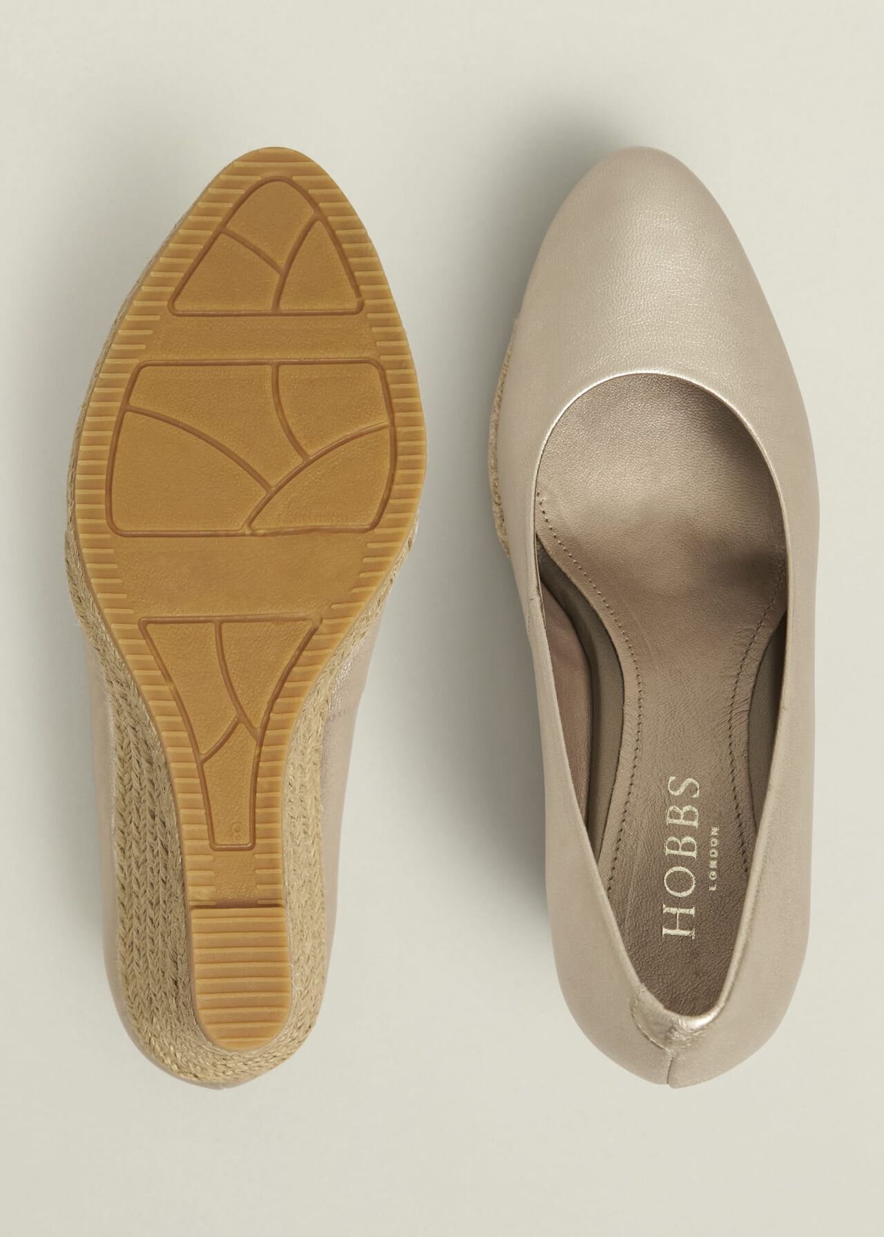 Anna Leather Espadrilles, Pewter, hi-res