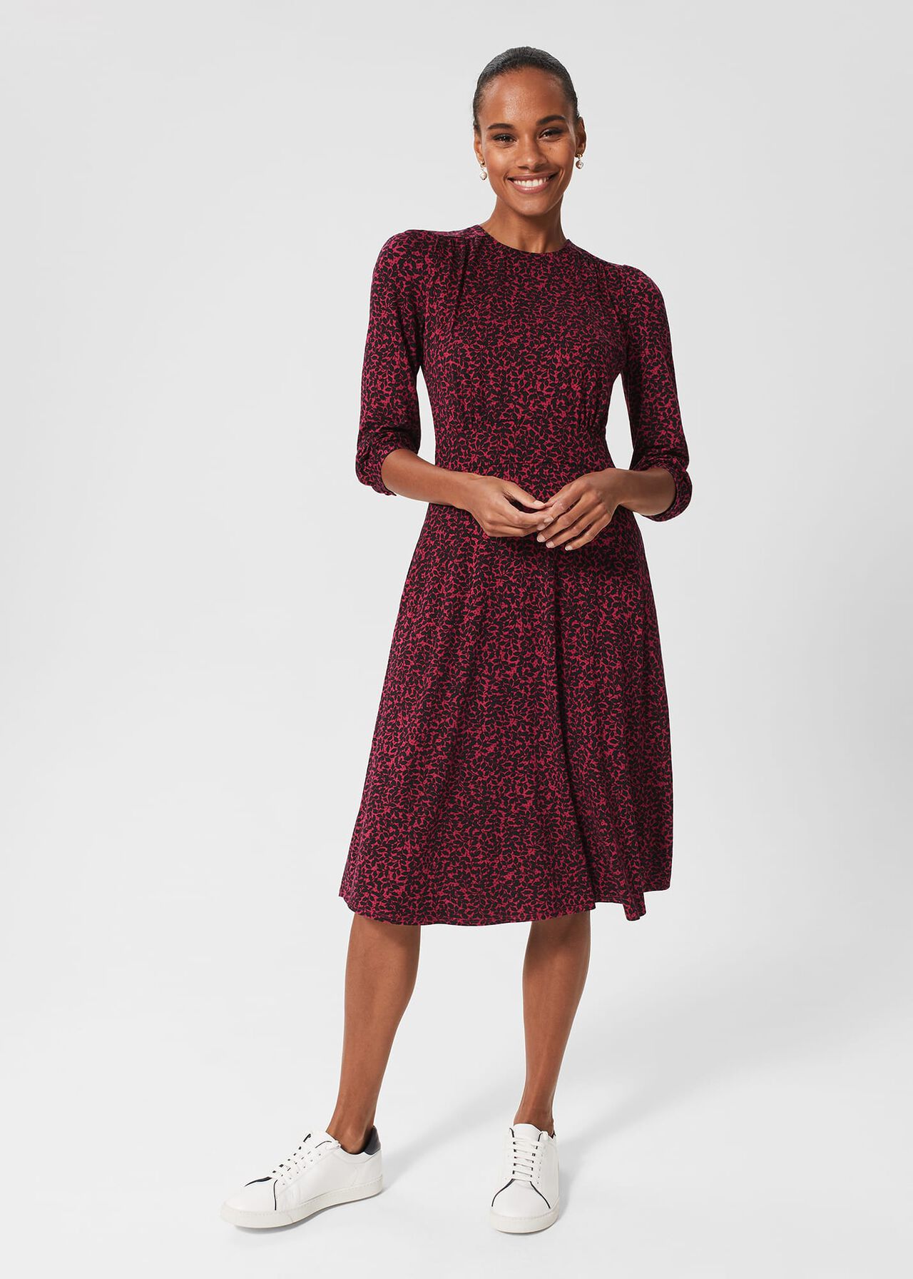 Indi Jersey Dress, Rich Berry Navy, hi-res