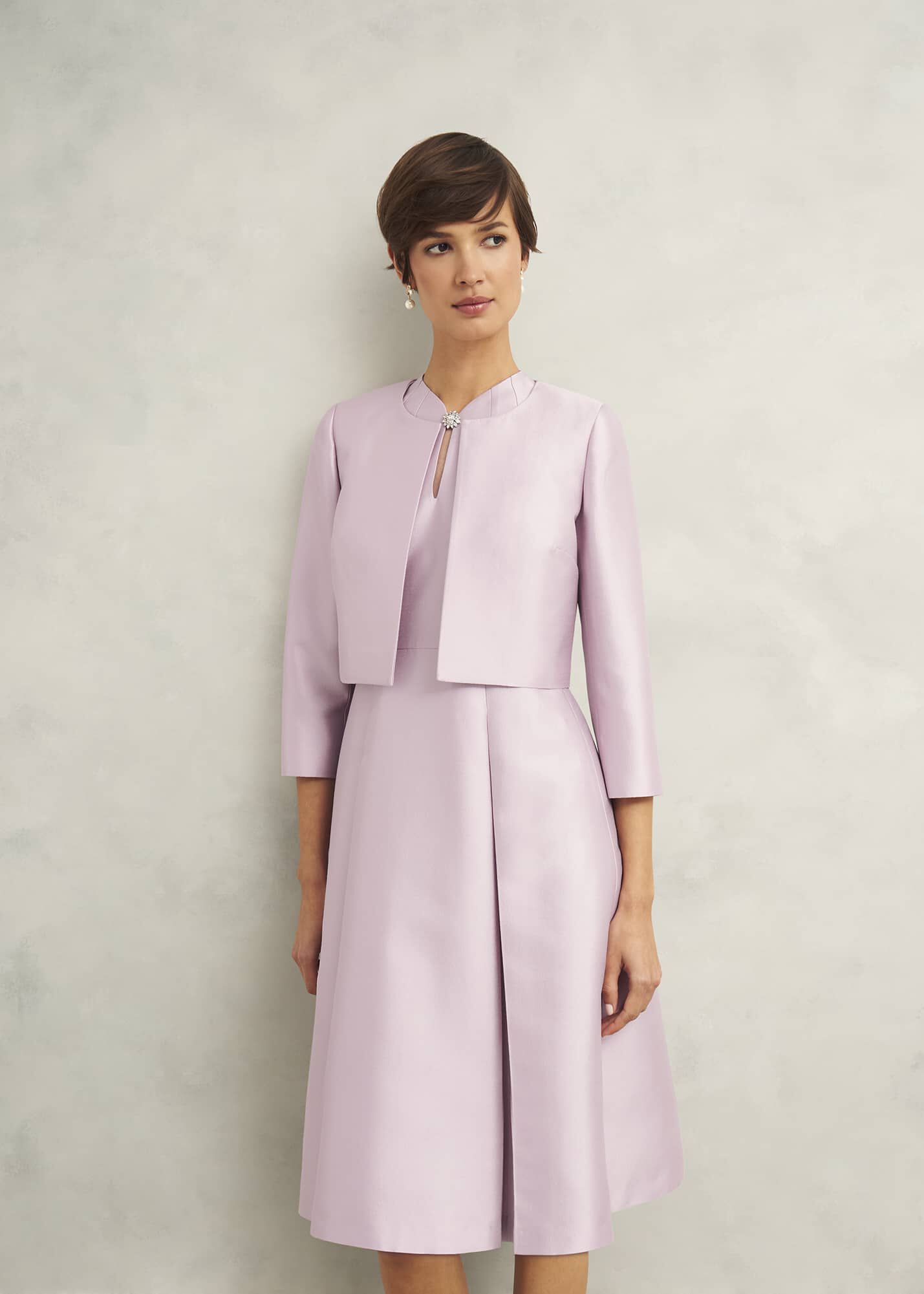 【Hobbs London】英国発！Rhea ウール シルク ジャケット ピンク Hobbs London】英国発！Rhea ウール シルク ジャケット ピンク