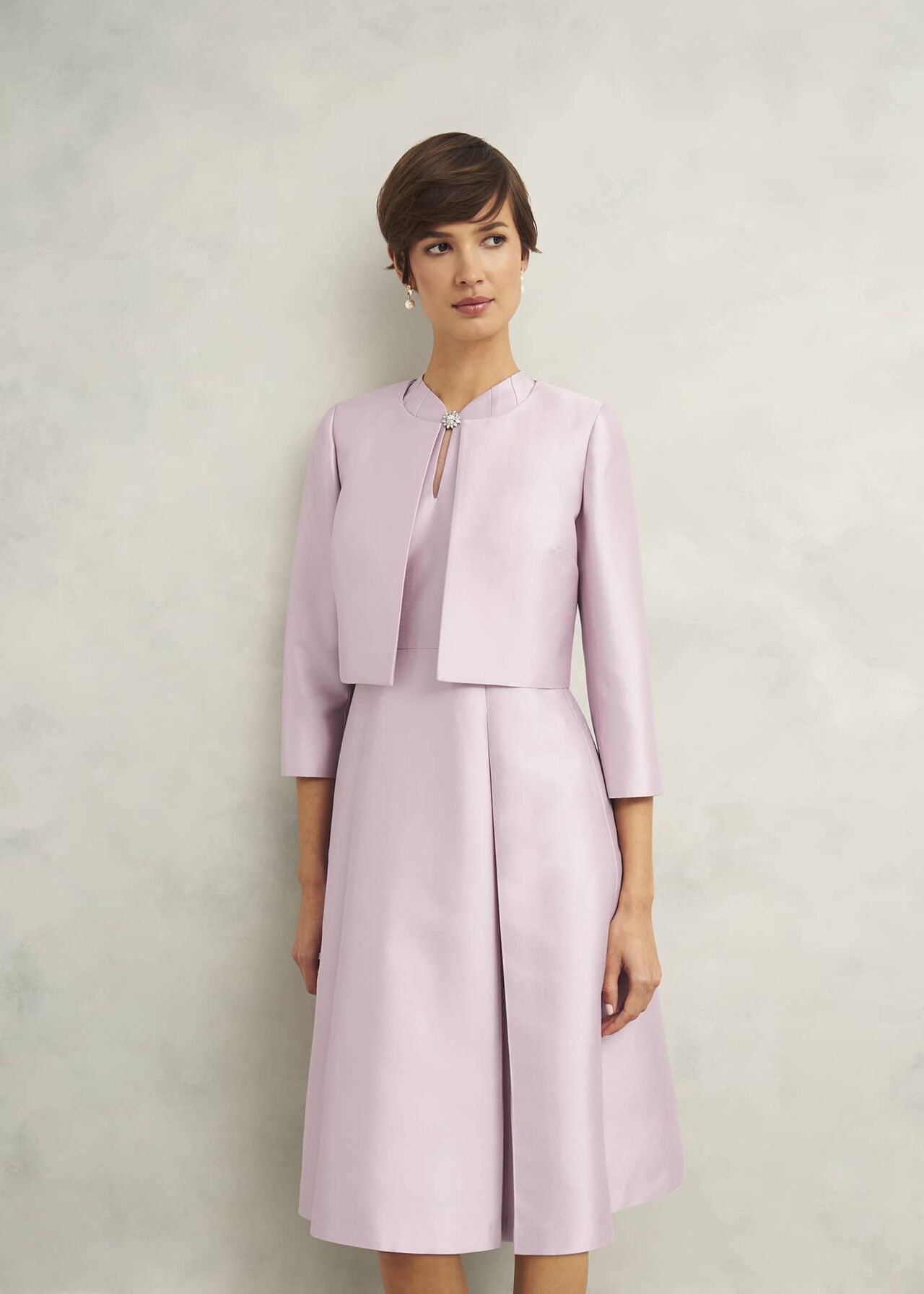 Rhea Wool Silk Jacket, Soft Petal Pink, hi-res