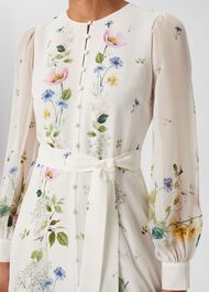 Maribella Silk Floral Dress, Ivory Multi, hi-res