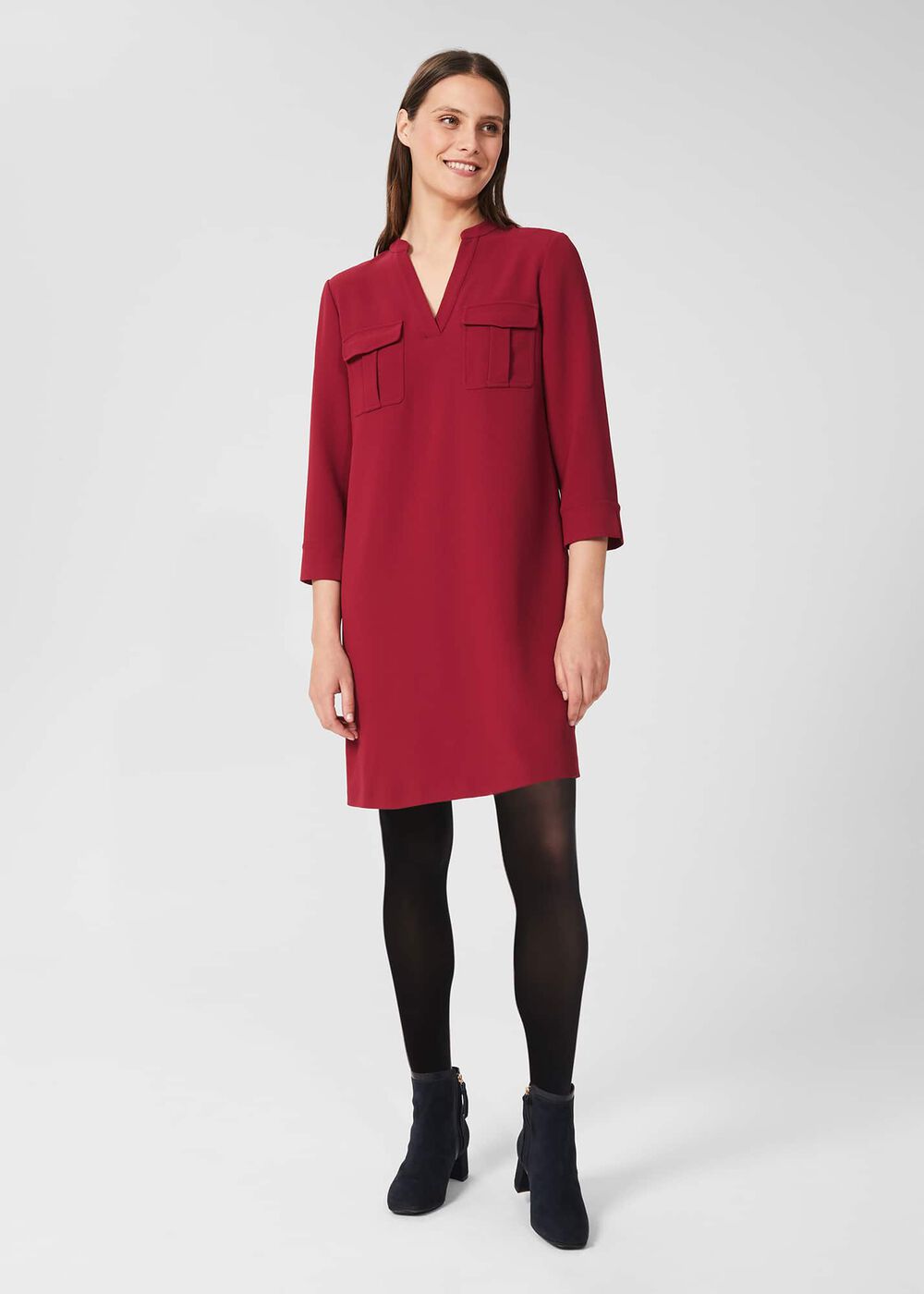 Katelena Tunic Dress, Berry Pink, hi-res