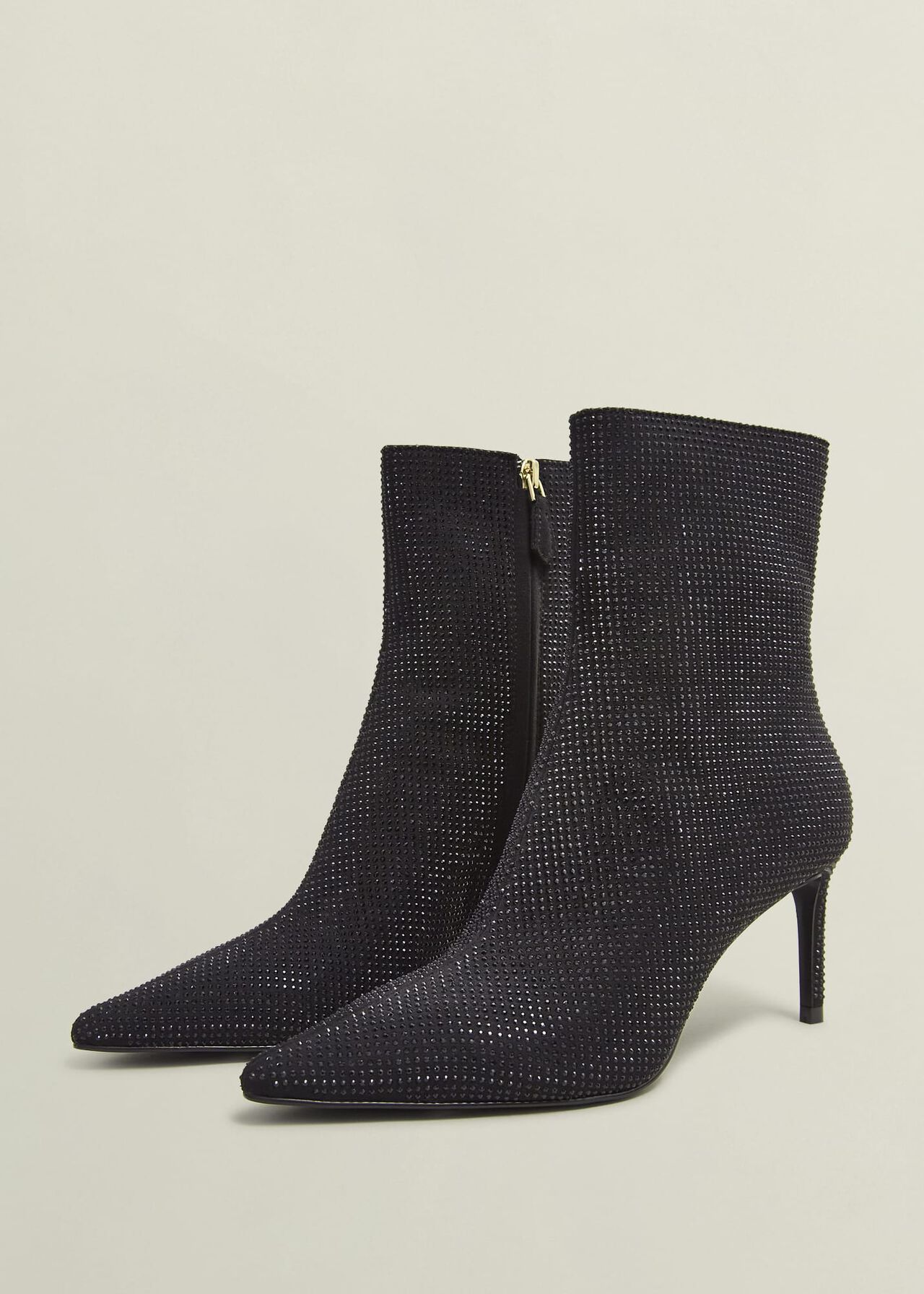 Cassia Jewelled Ankle Boots, Black, hi-res