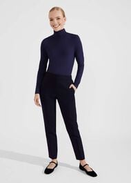 Mischa Roll Neck Top, Midnight Navy, hi-res
