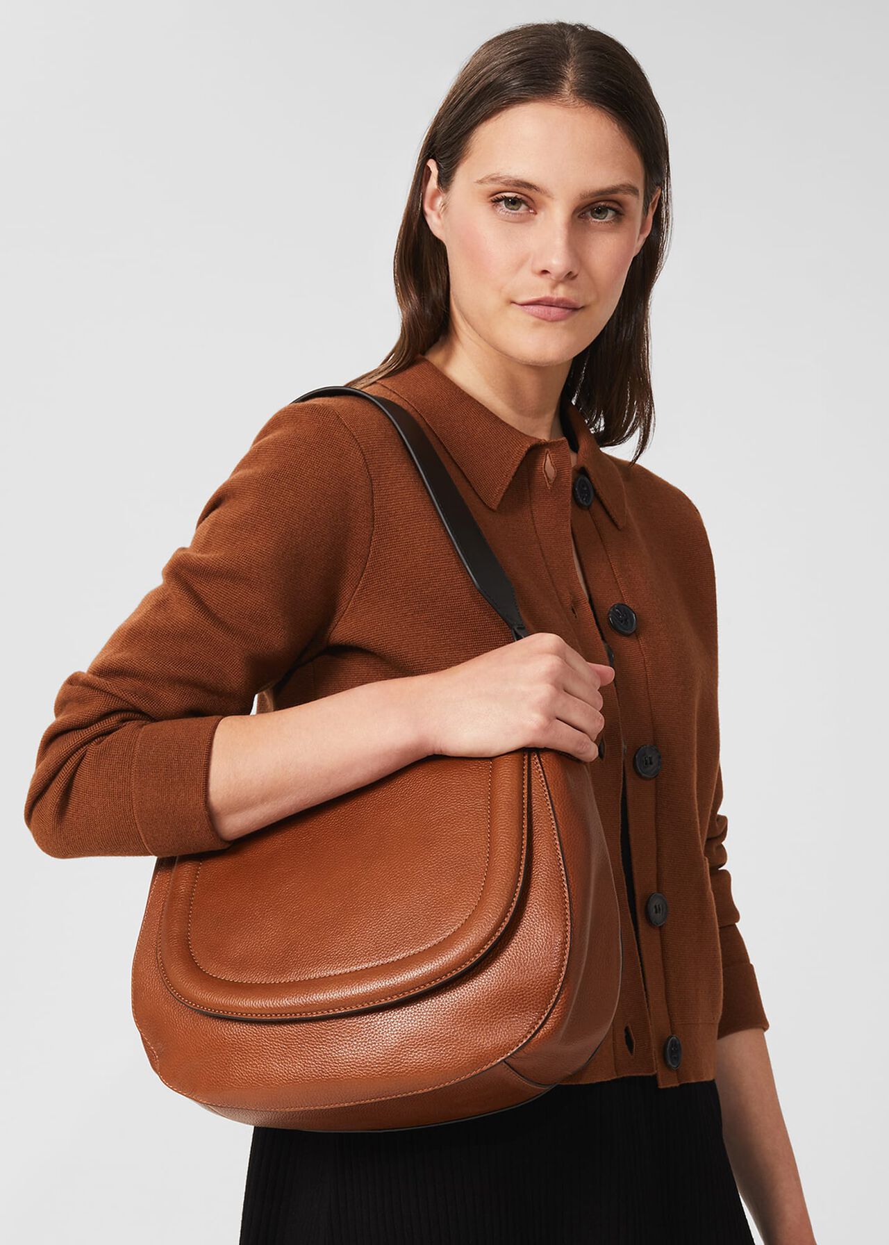 Wetherby Leather Shoulder Bag, Tan, hi-res