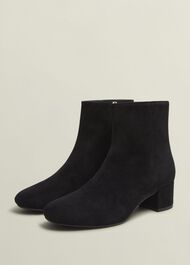 Evelyn Suede Ankle Boots, Black, hi-res