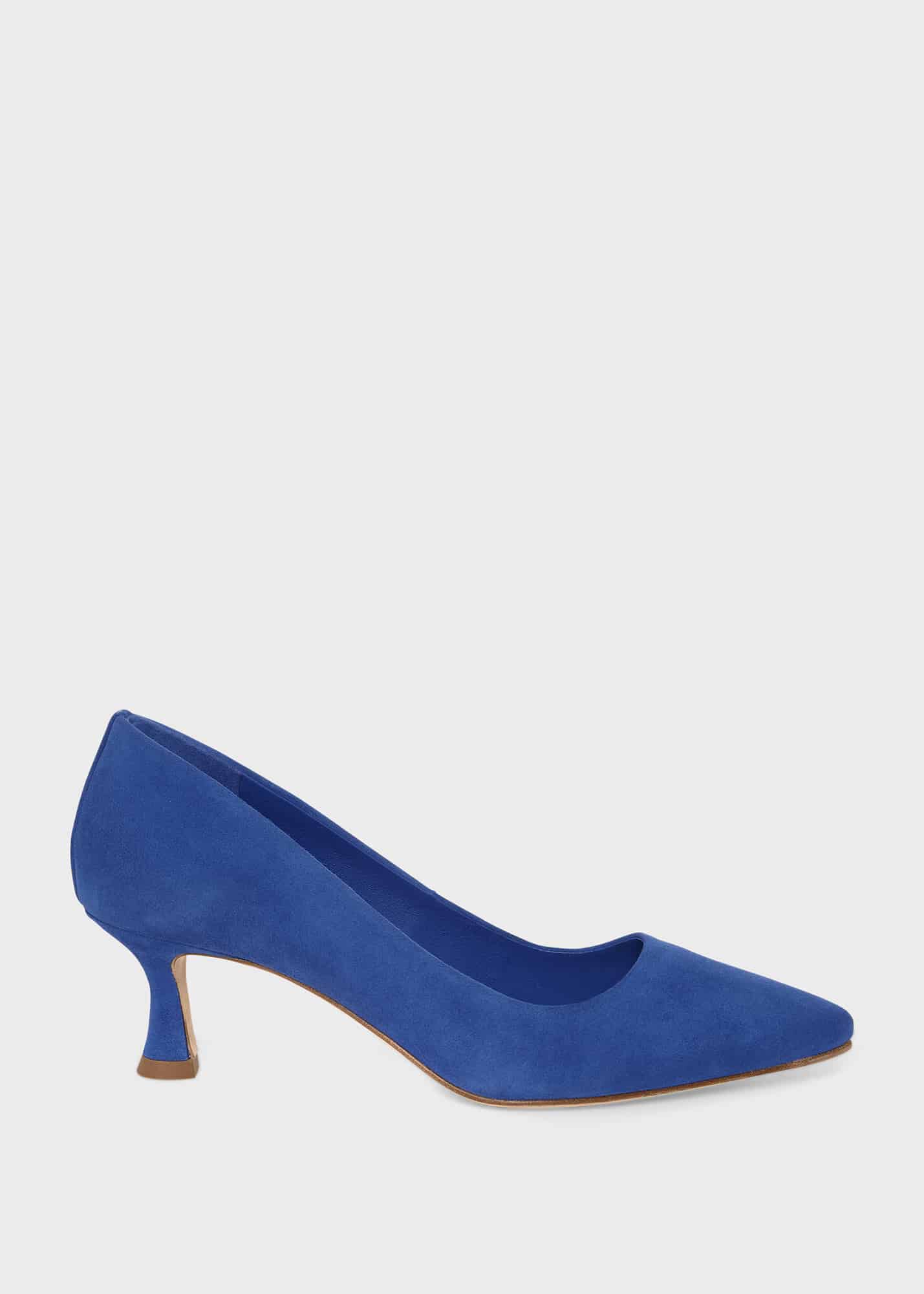 Cobalt blue kitten heel shoes deals