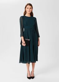 Mimi Printed Dress, Pine Green, hi-res