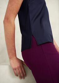 Trina knitted top, Hobbs Navy, hi-res
