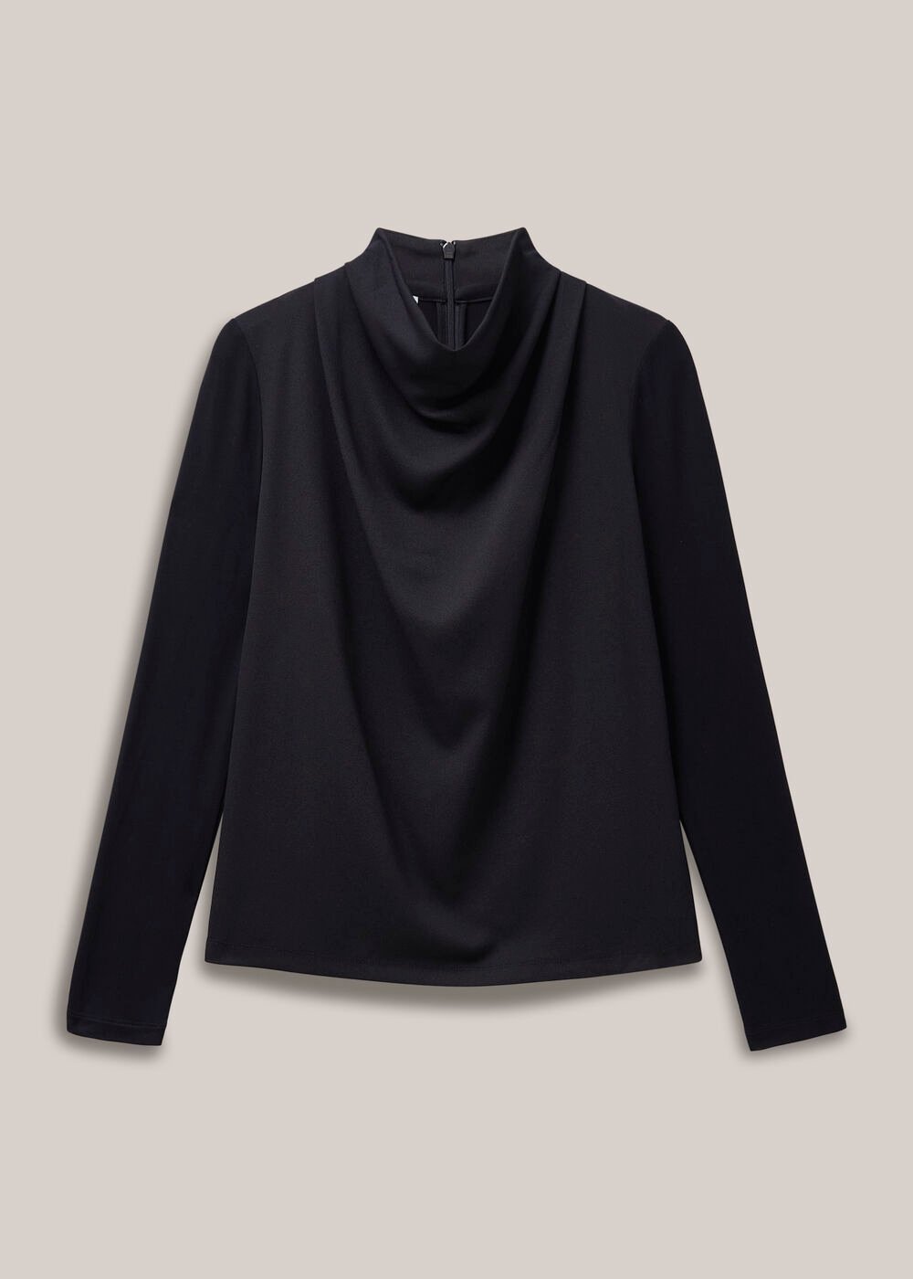 Arielle Cowl Neck Long Sleeve Blouse, Hobbs Navy, hi-res