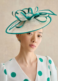 Marea Fascinator, Ivory Green, hi-res