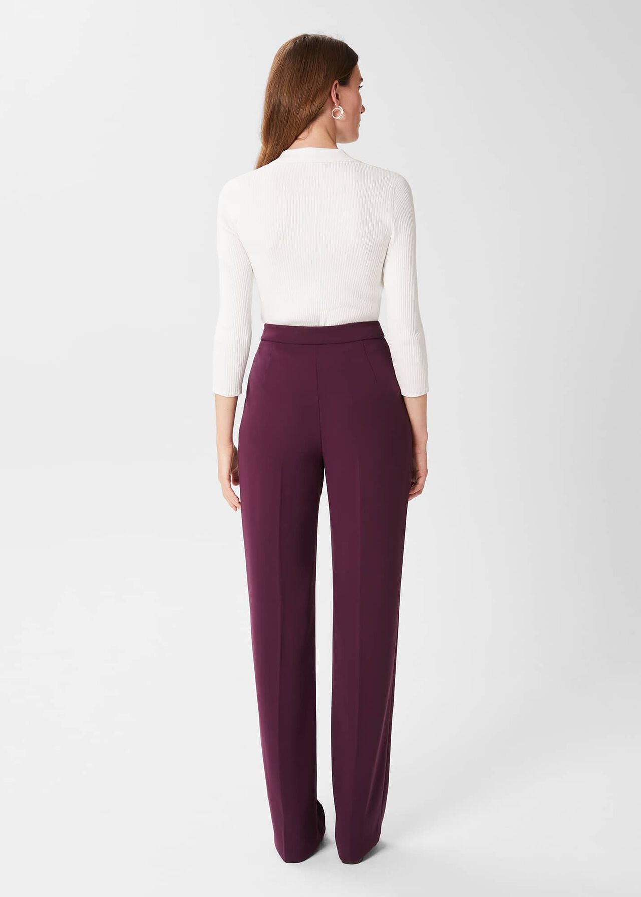 Adelia Straight Pants, Deep Plum, hi-res