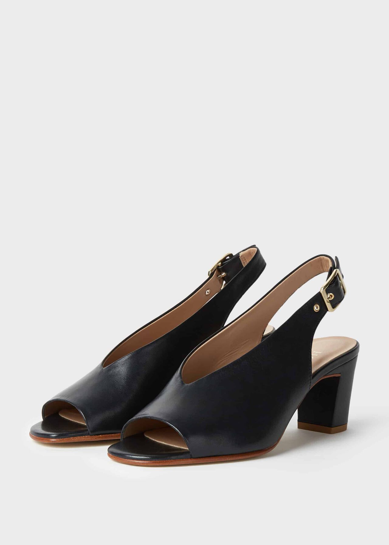 Kali Leather Block Heel Sandals, Navy, hi-res