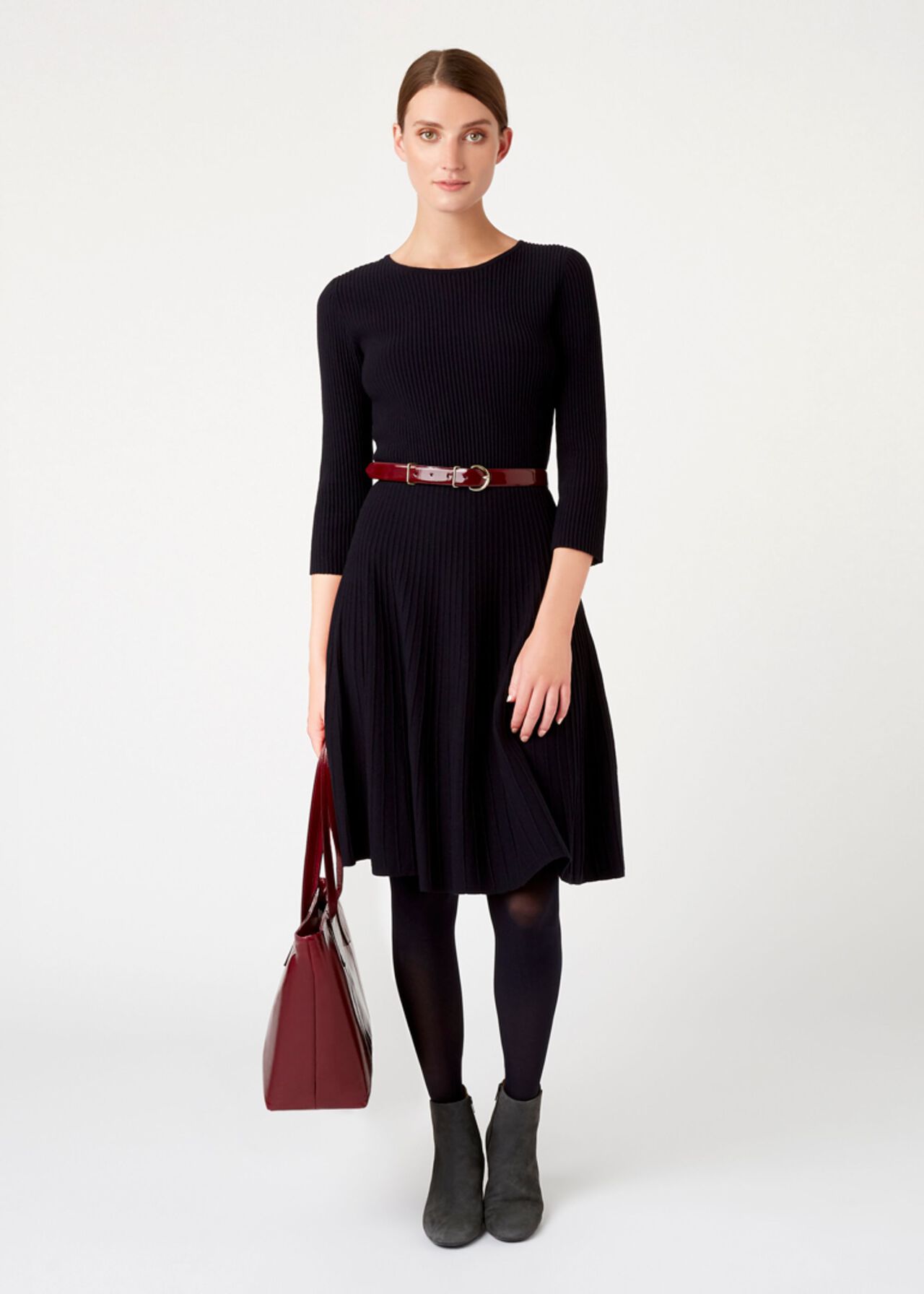 Kath Knitted Dress, Navy, hi-res