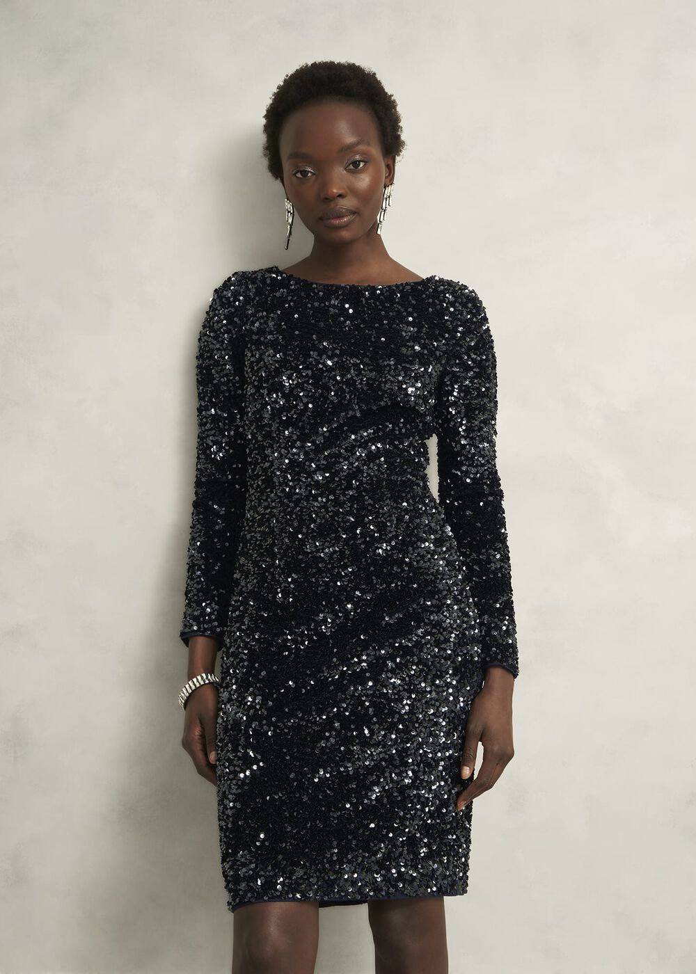 Sawyer Sequin Dress, Midnight Navy, hi-res