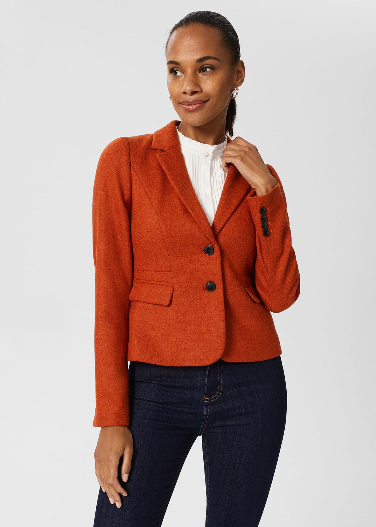 Hackness Wool Jacket , Orange, hi-res