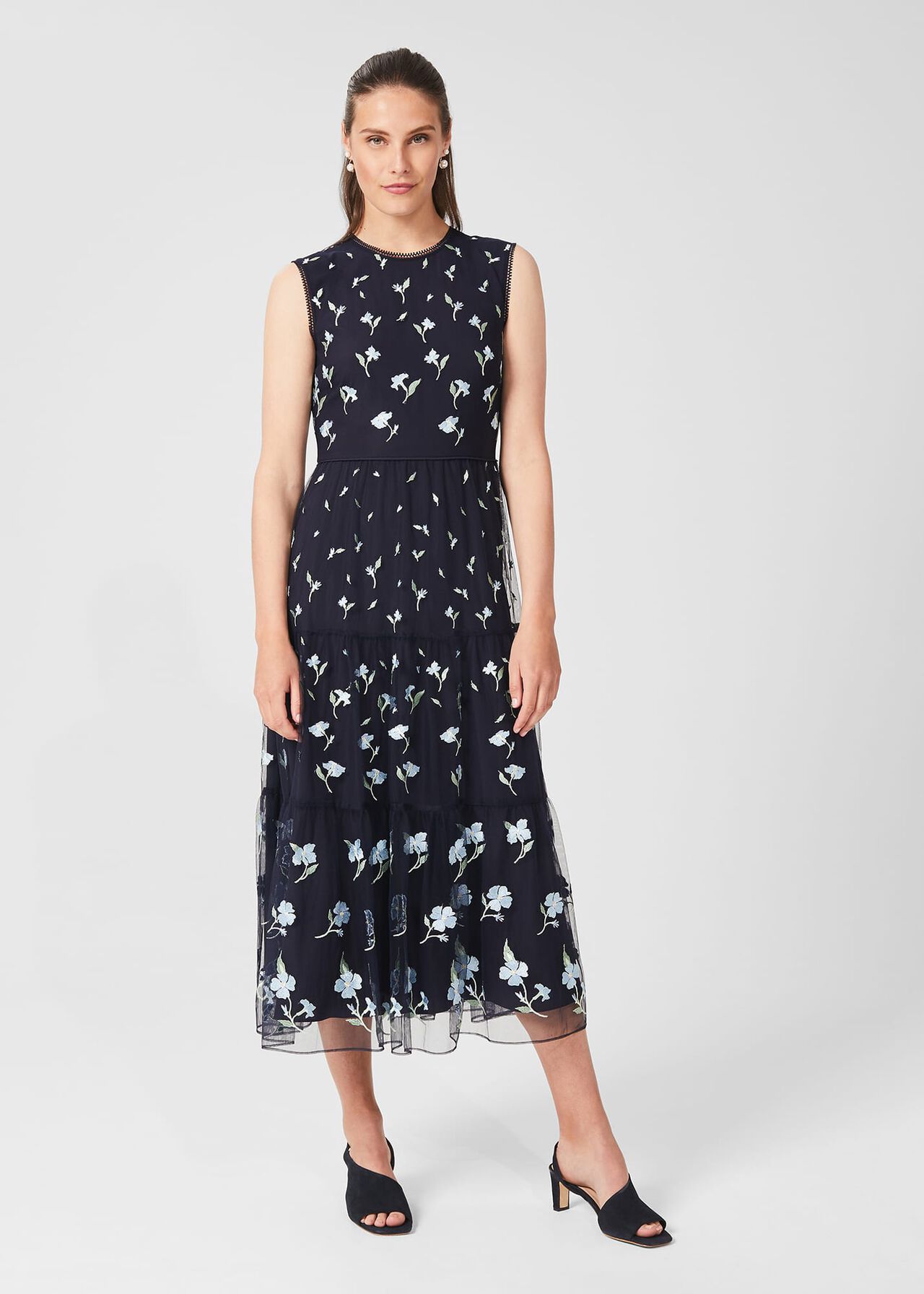 Bethany Embroidered Floral Dress, Navy Multi, hi-res