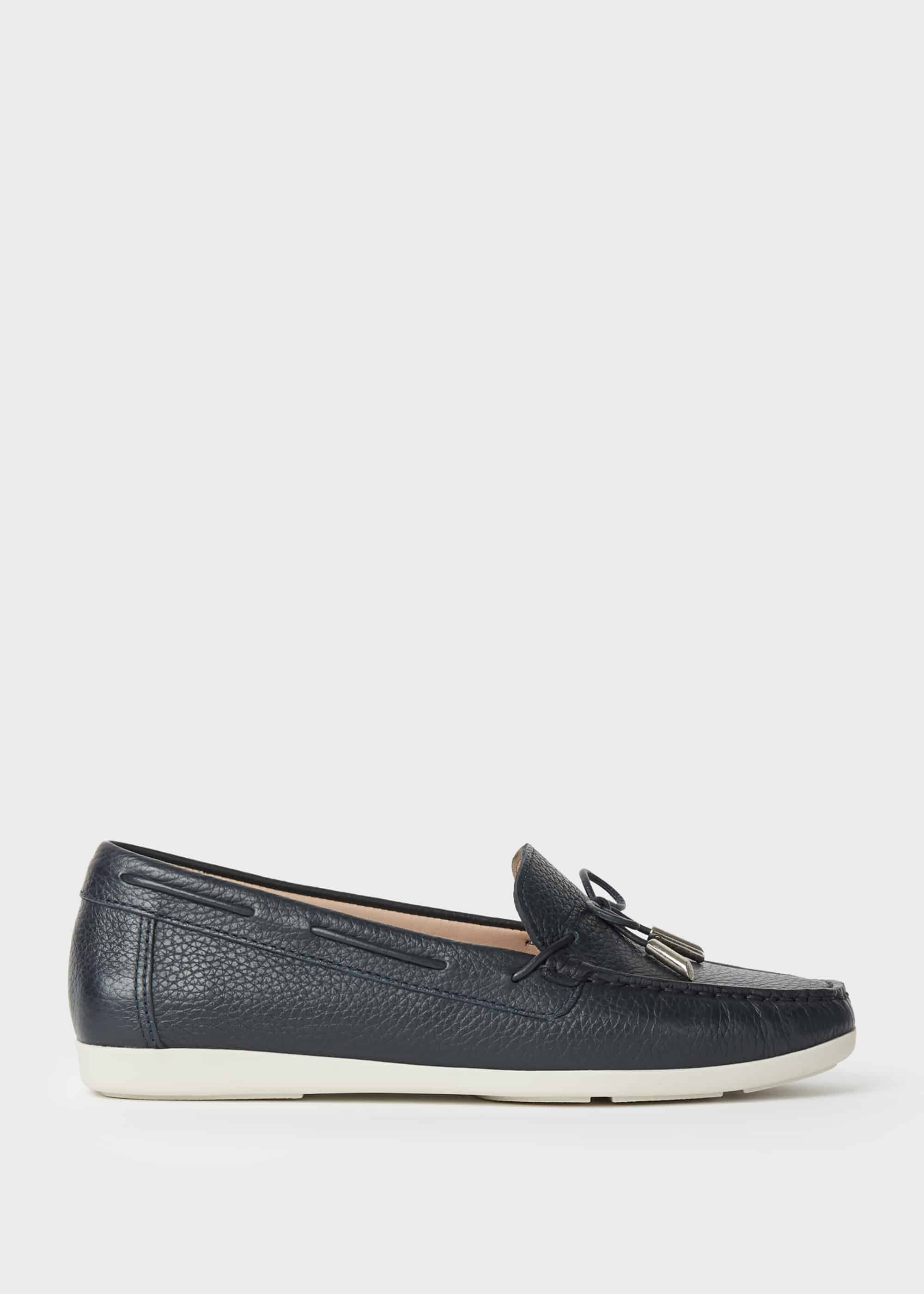 navy moccasins