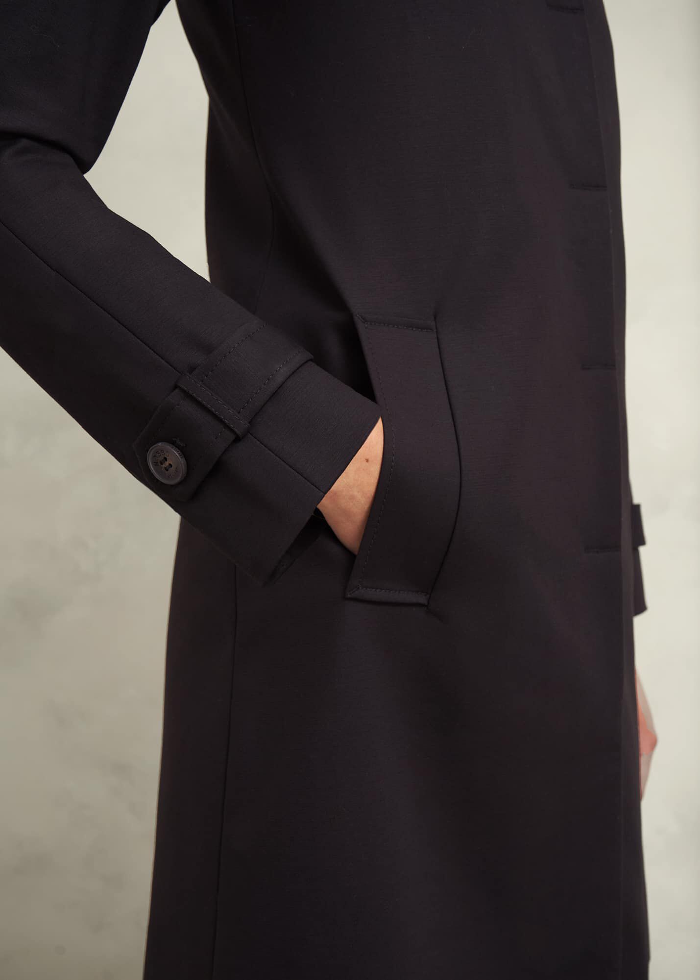 Hobbs black trench coat sale