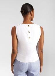 Malindi Linen Top, White, hi-res