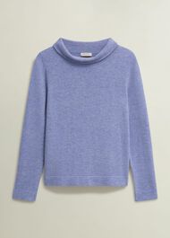 Audrey Wool Cashmere Sweater, Blue Marl, hi-res