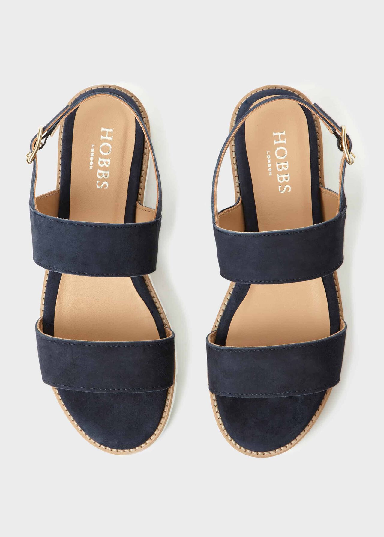 Katie Suede Sandals , Navy, hi-res