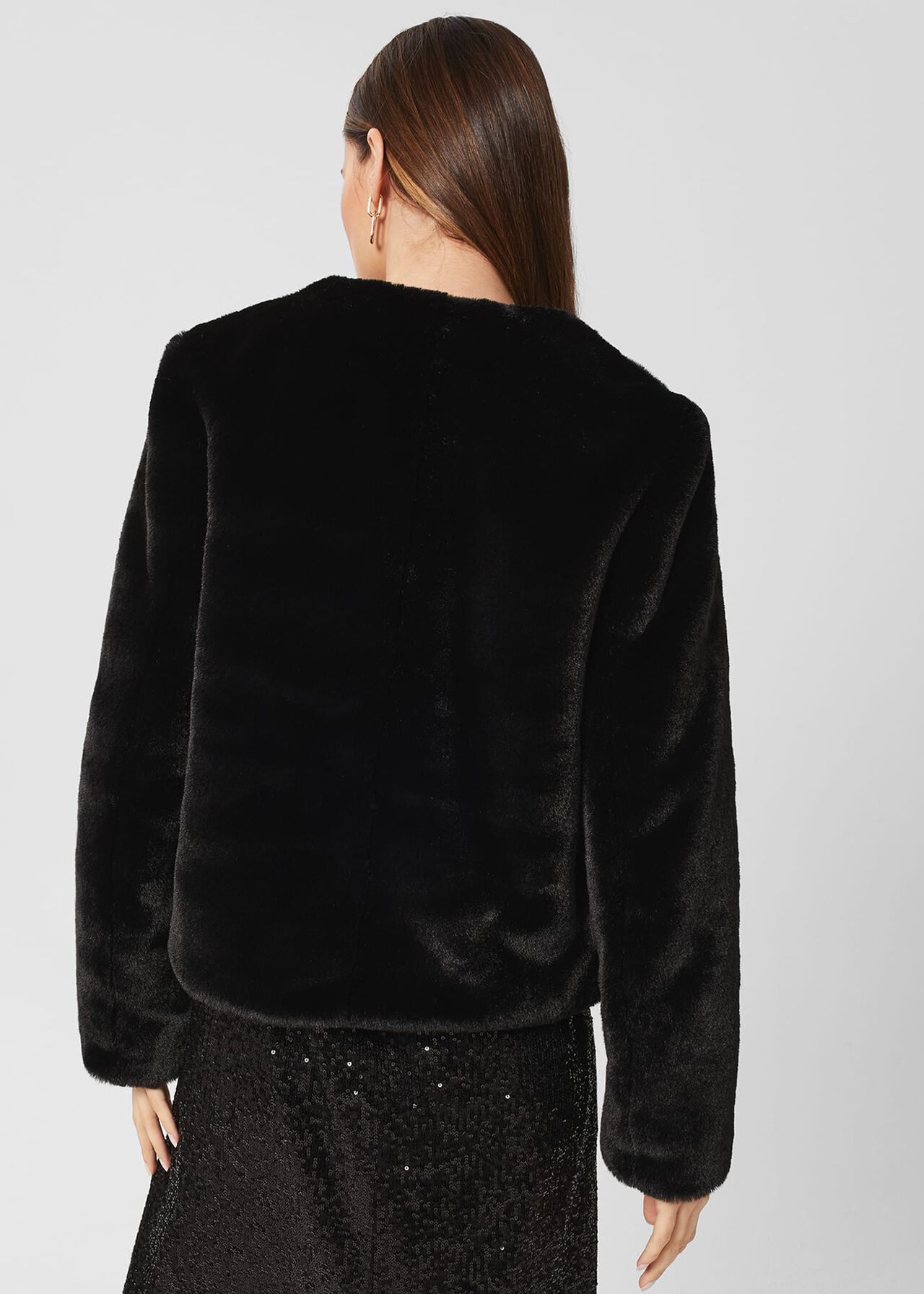 Florence Fur Coat, Black, hi-res