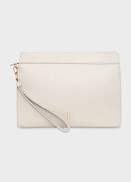 Catherine Leather Wristlet, Ivory, hi-res