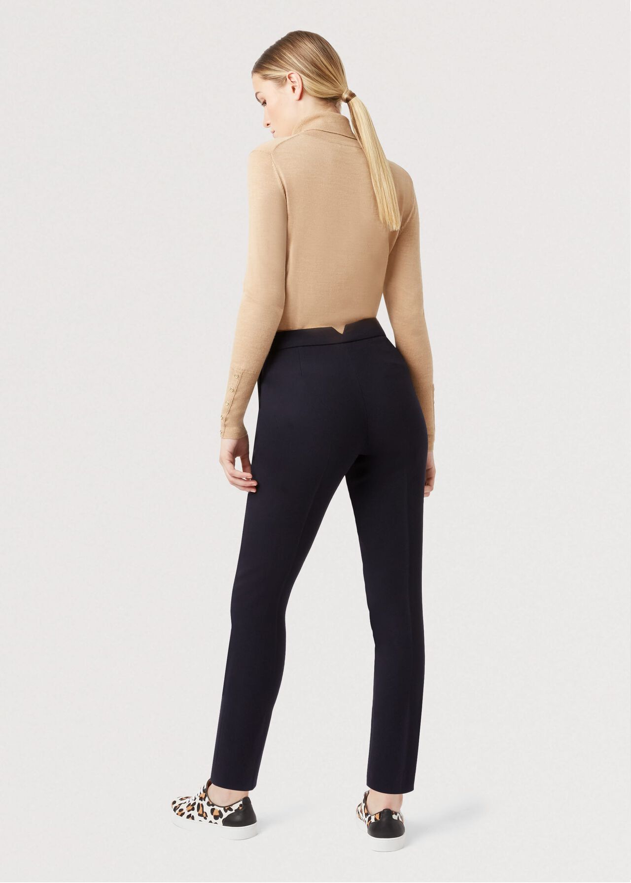 Petite Leila Slim trousers With Stretch, Navy, hi-res