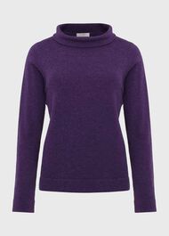 Audrey Wool Cashmere Jumper, Rich Purple, hi-res