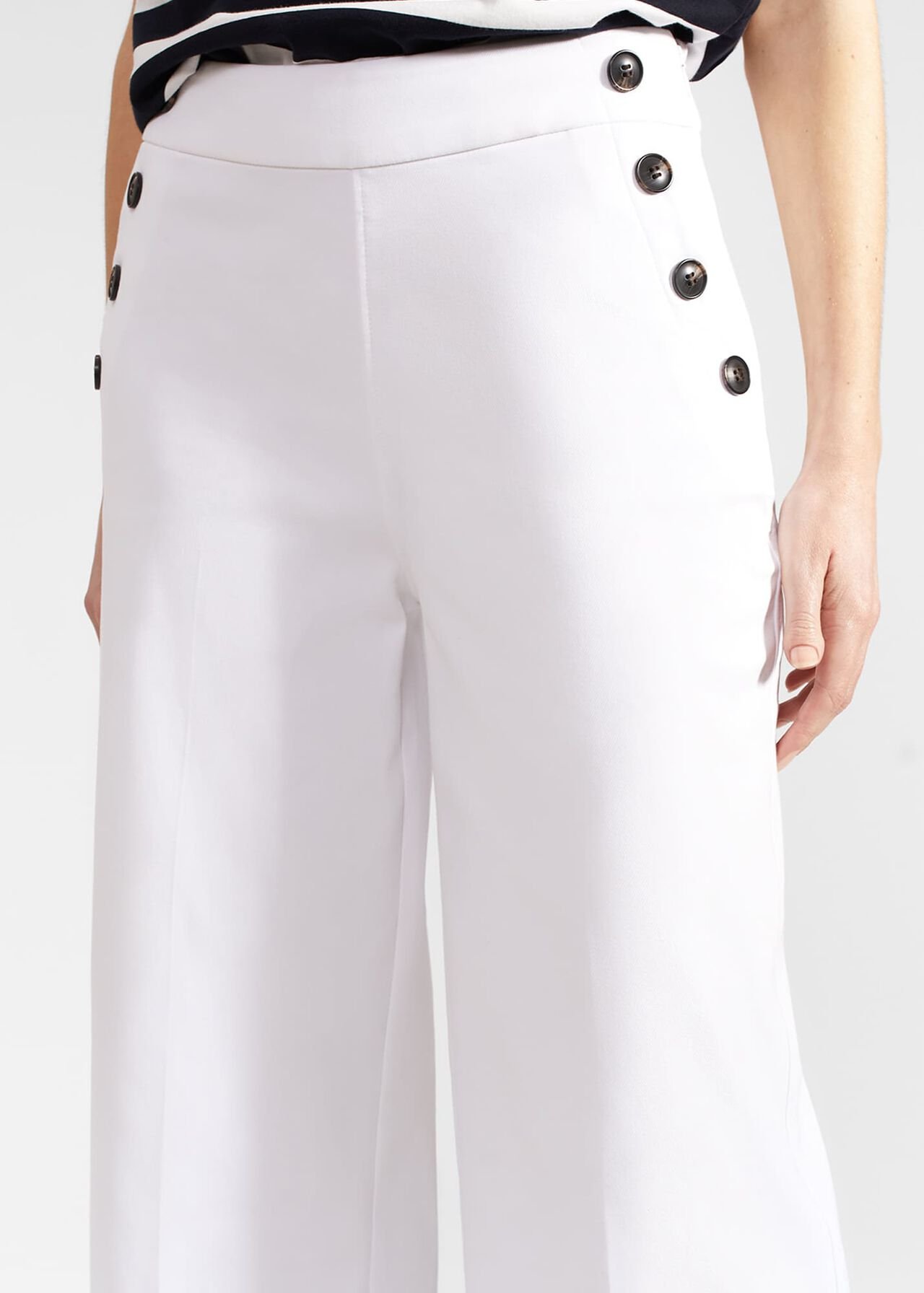 Simone Crop Trousers, White, hi-res