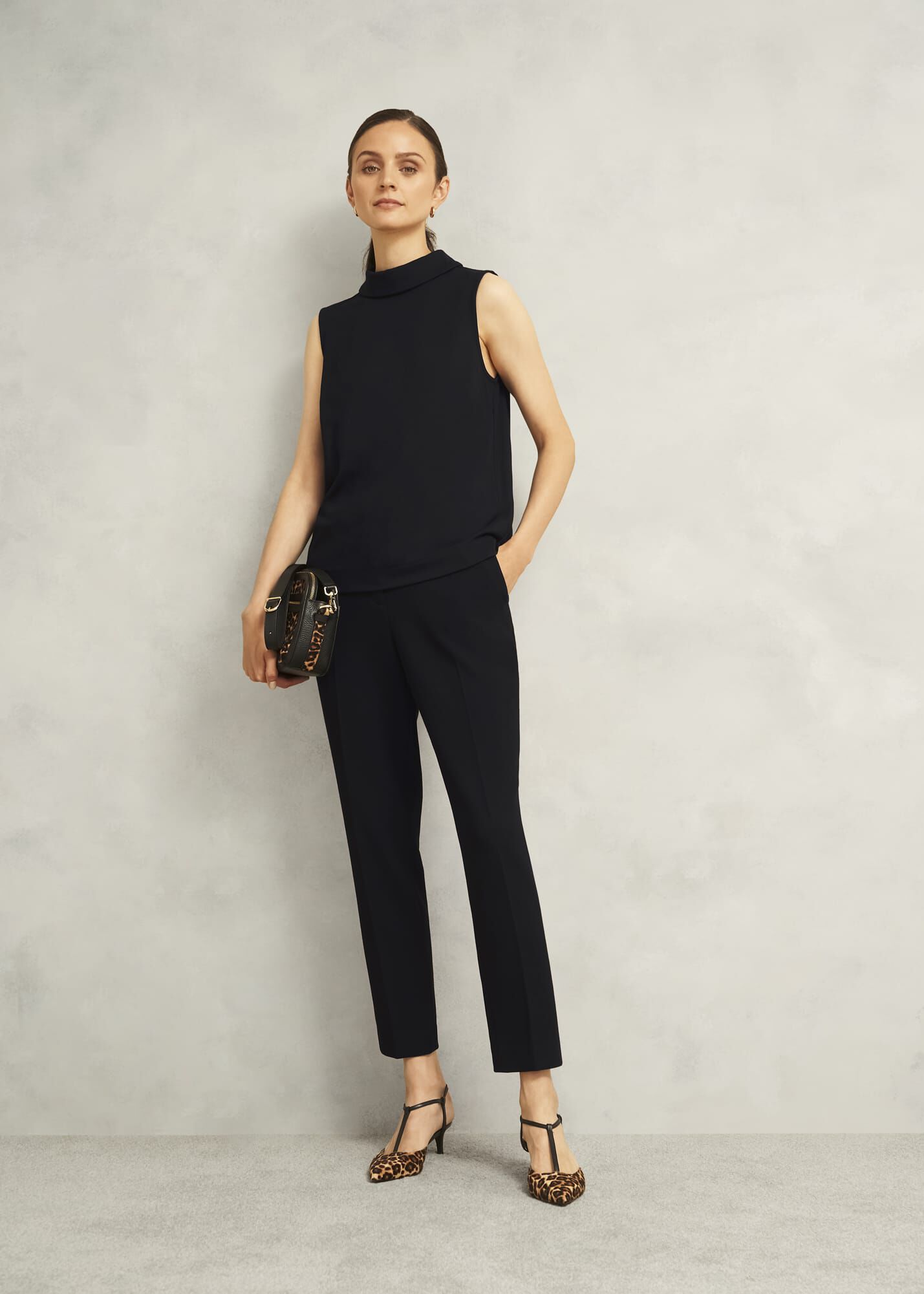 Black Clarice Roll Neck Sleeveless Top | Hobbs AU |